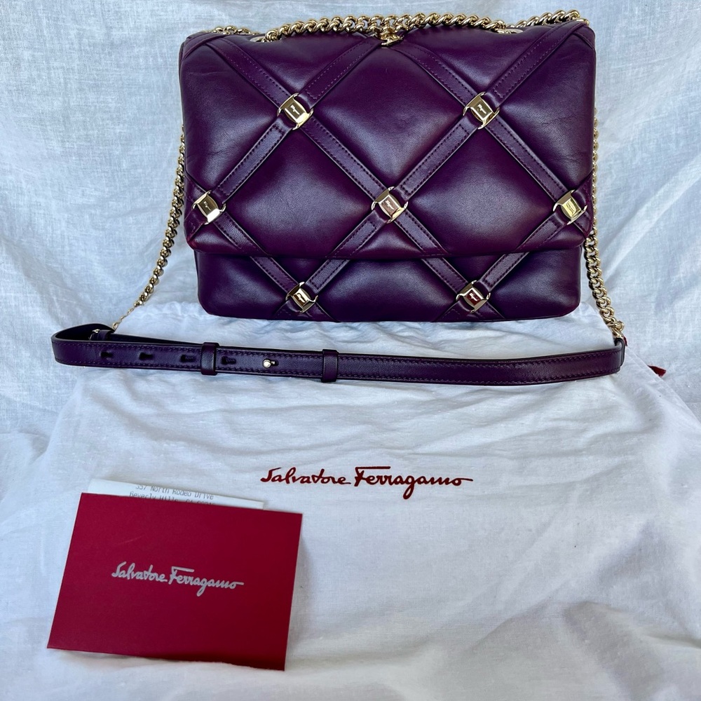 Salvatore Ferragamo Deep Purple Crossbody Bag